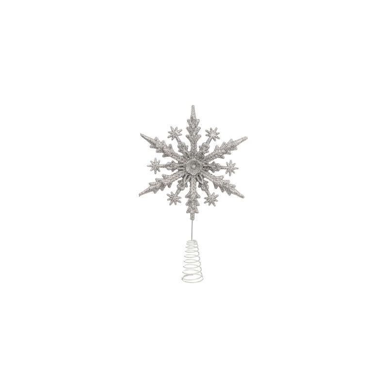 Cimier Flocon Argent pailleté H22cm Cimier Flocon Argent pailleté H22cm