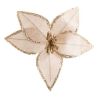 Suspension de Noël - Poinsettia beige pailletée 19cm