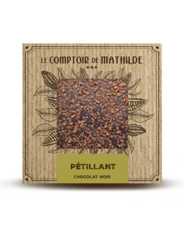 Tablette Chocolat Noir & éclats de sucre pétillant - LE COMPTOIR DE MATHILDE