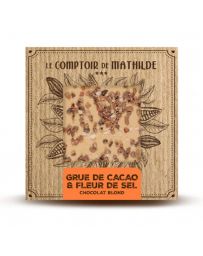 Tablette Chocolat Blond, Grué caramélisé & fleur de sel - LE COMPTOIR DE MATHILDE
