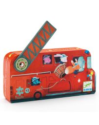 Le Camion de Pompier - Puzzle Silhouette - 16 Pièces - DJECO