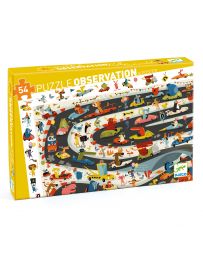 Rallye Automobile - Puzzle d'Observation - 54 Pièces - DJECO