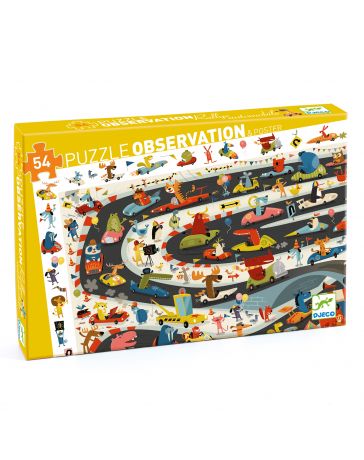 Rallye Automobile - Puzzle d'Observation - 54 Pièces - DJECO