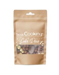 Perles de Céréales croustillantes enrobées de chocolat au lait & Billes de sucre dorées - Sachet de 50g - SCRAPCOOKING