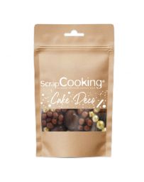 Perles de céréales croustillantes enrobées de chocolat noir & Billes de sucre dorées - Sachet de 50g - SCRAPCOOKING