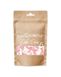 Décors sucrés - Mélange Coeurs Blanc/Rose - Sachet de 50g - SCRAPCOOKING