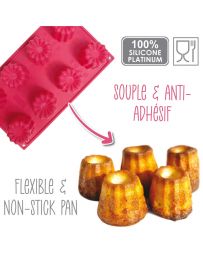 Moule 8 Cannelés en silicone 100% Platinum - SCRAPCOOKING