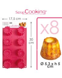 Moule 8 Cannelés en silicone 100% Platinum - SCRAPCOOKING