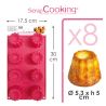 Moule 8 Cannelés en silicone 100% Platinum - SCRAPCOOKING