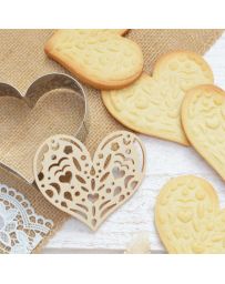 Coffret 3 découpoirs inox + 3 embosseurs bois - Chat/Ourson/Coeur - SCRAPCOOKING