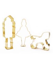 3 emporte-pièces inox dorés 6 - Cheval/Danseuse/Casse-Noisette - SCRAPCOOKING