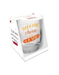 Verre rond - Marraine chérie pour la vie