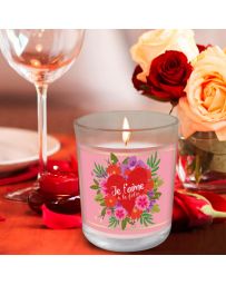 Bougie Verre "Je T Aime A La Folie"