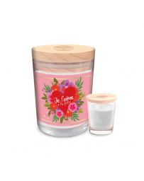 Bougie Verre "Je T Aime A La Folie"