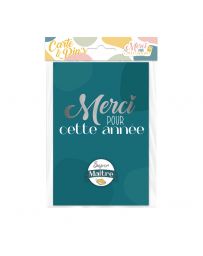 Carte et Pin's - Merci pour cette année - Super Maître