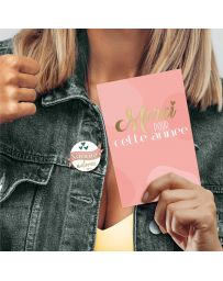 Carte et Pin's - Merci pour cette année - Nounou adorée