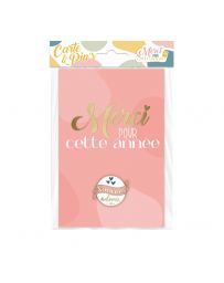 Carte et Pin's - Merci pour cette année - Nounou adorée