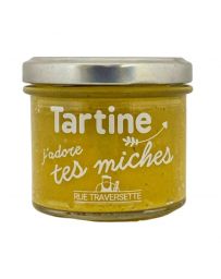 Tartinable - J'adore tes miches - Pois chiche, Oignon, Citron confit, Curcuma, Ail - Pot de 105g - RUE TRAVERSETTE