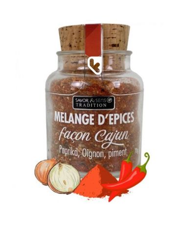 Mélange d'épices façon "Cajun" - Paprika, Oignon, Piment - Pot de 70g - SAVOR CREATIONS