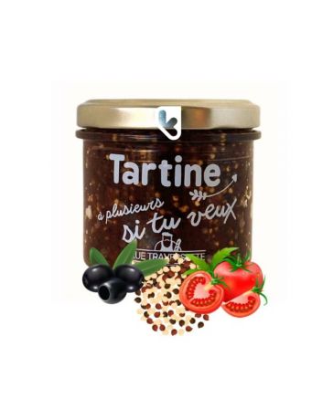 Tartinable - À plusieurs si tu veux - Olive noire, Quinoa, Tomate - Pot de 105g - RUE TRAVERSETTE