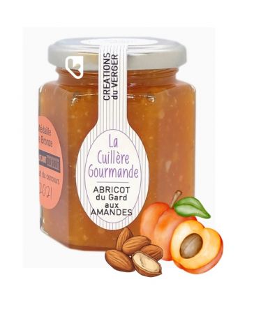 Confiture à l'Abricot du Gard aux Amandes - Pot de 225g - LA CUILLERE GOURMANDE