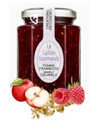 Confiture à la Pomme, Framboise, Saveur Crumble - Pot de 225g - LA CUILLERE GOURMANDE