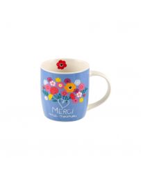 Mug LEMAN - Merci Nounou Fleurs - DERRIERE LA PORTE