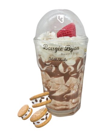 Bougie Milkshake - Cookie Cream - Avec Bijou Strass - PEAU D'ÂNE