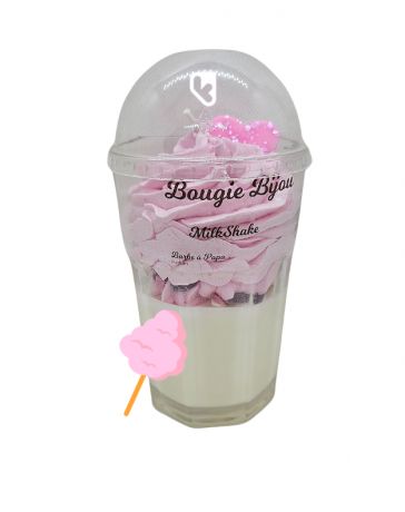 Bougie Milkshake - Barbe à Papa - Avec Bijou Strass - PEAU D'ÂNE