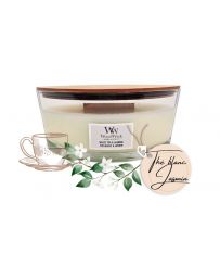 The blanc & Jasmin - Ellipse - Bougie WOODWICK