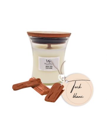 Teck blanc - Petite Jarre - Bougie WOODWICK