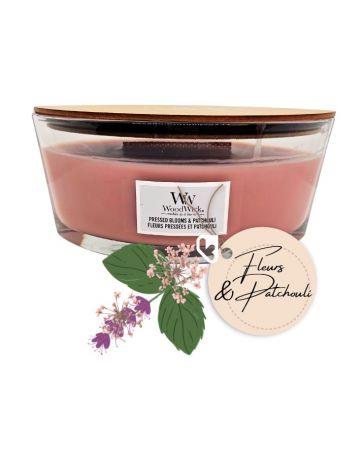 Fleurs pressées & Patchouli - Ellipse - Bougie WOODWICK