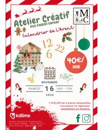 ATELIER CRÉATIF - DUO PARENT/ENFANT - CREEZ VOTRE CALENDRIER DE L'AVENT