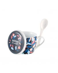 Bol à Soupe PERMAN (+ Couvercle et cuillère) - Tulipes bleues - DERRIERE LA PORTE