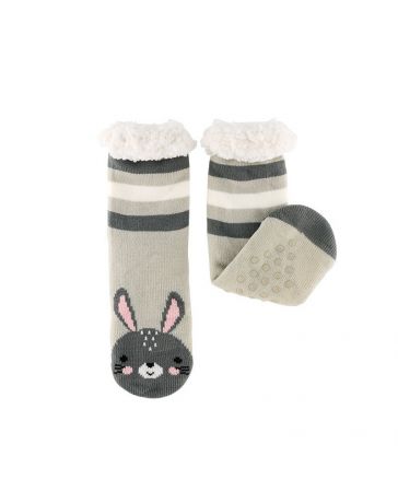 Chaussettes SHERPA Lapin gris - DERRIERE LA PORTE