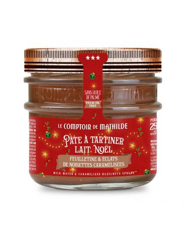 Pâte à Tartiner Lait de Noël Feuilletine & Eclats de Noisettes - 250g - LE COMPTOIR DE MATHILDE