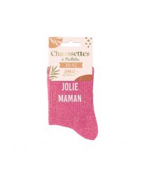Chaussettes à paillettes "Jolie Maman"