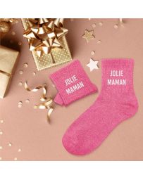 Chaussettes à paillettes "Jolie Maman"