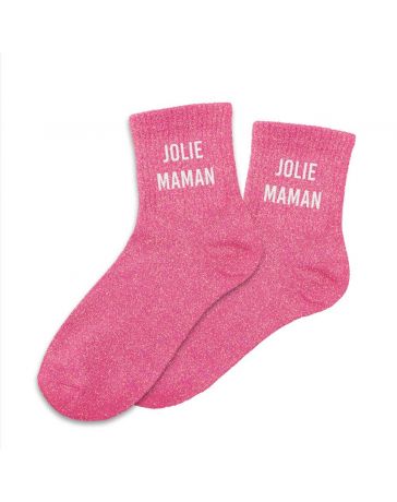 Chaussettes à paillettes "Jolie Maman"