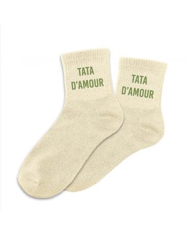 Chaussettes à paillettes "Tata d'Amour"