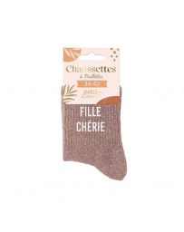 Chaussettes à paillettes "Fille chérie"