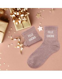 Chaussettes à paillettes "Fille chérie"