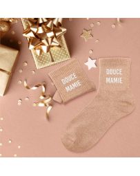 Chaussettes à paillettes "Douce Mamie"