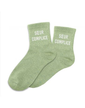 Chaussettes à paillettes "Sœur complice"