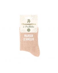 Chaussettes à paillettes "Maman d'Amour"