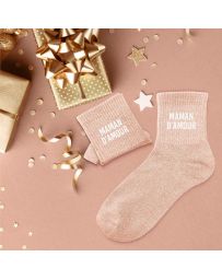 Chaussettes à paillettes "Maman d'Amour"