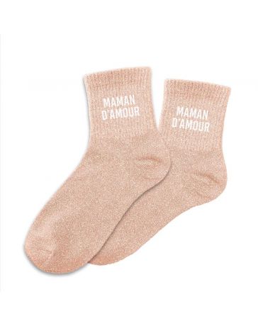 Chaussettes à paillettes "Maman d'Amour"