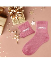 Chaussettes à paillettes ''Connasse"