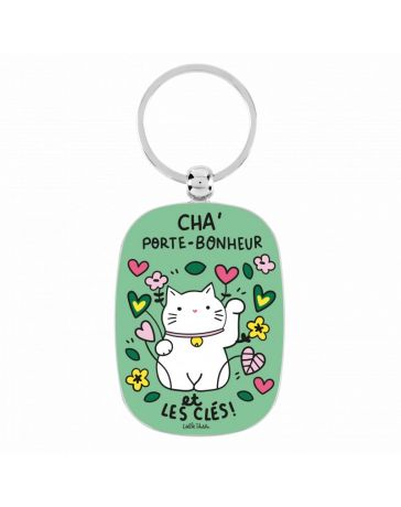 Porte-Clés OPAT - Chat Bonheur - DERRIERE LA PORTE