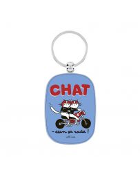 Porte-Clés OPAT - Chat Motard - DERRIERE LA PORTE